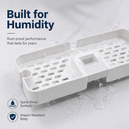 Adjustable Shower Riser Rail Storage Rack