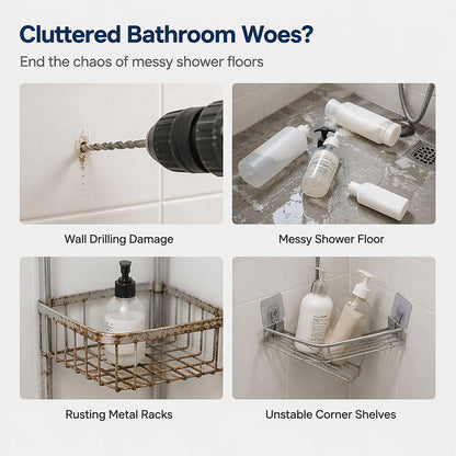Adjustable Shower Riser Rail Storage Rack