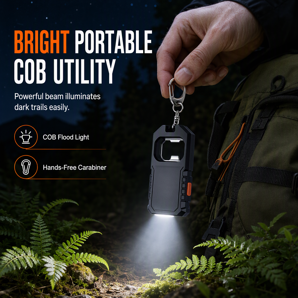 Multifunctional COB Keychain Flashlight with Bottle Opener