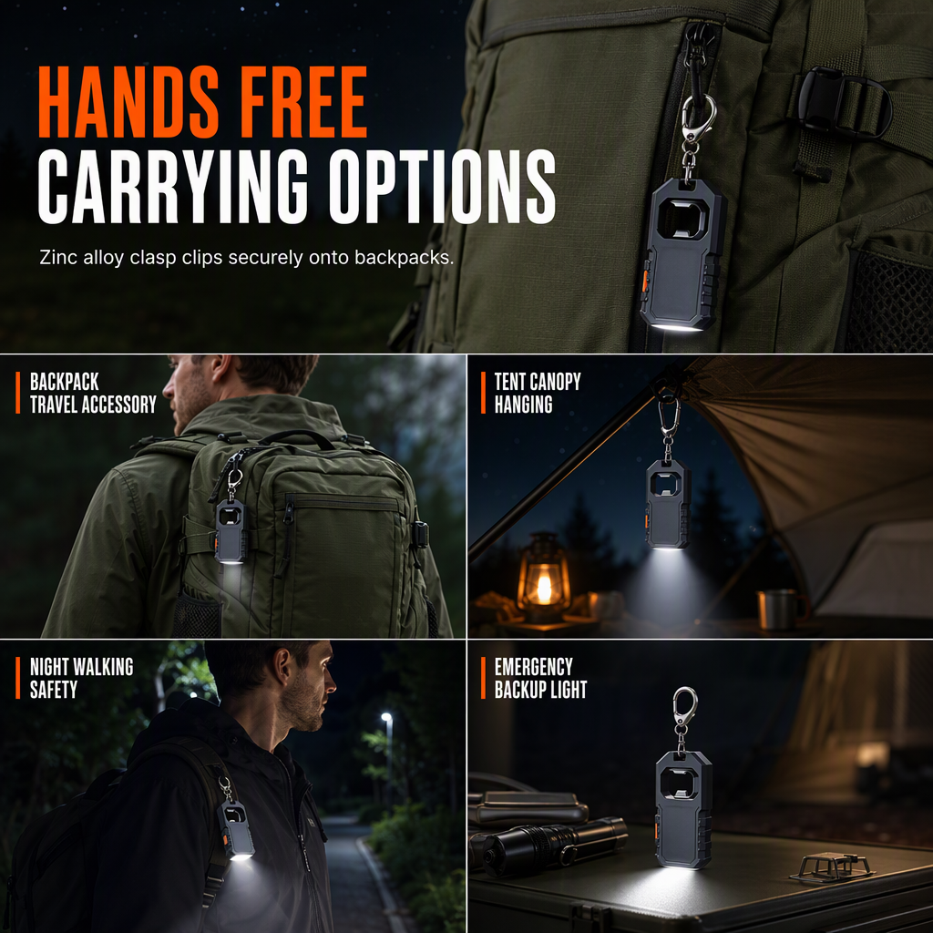 Multifunctional COB Keychain Flashlight with Bottle Opener