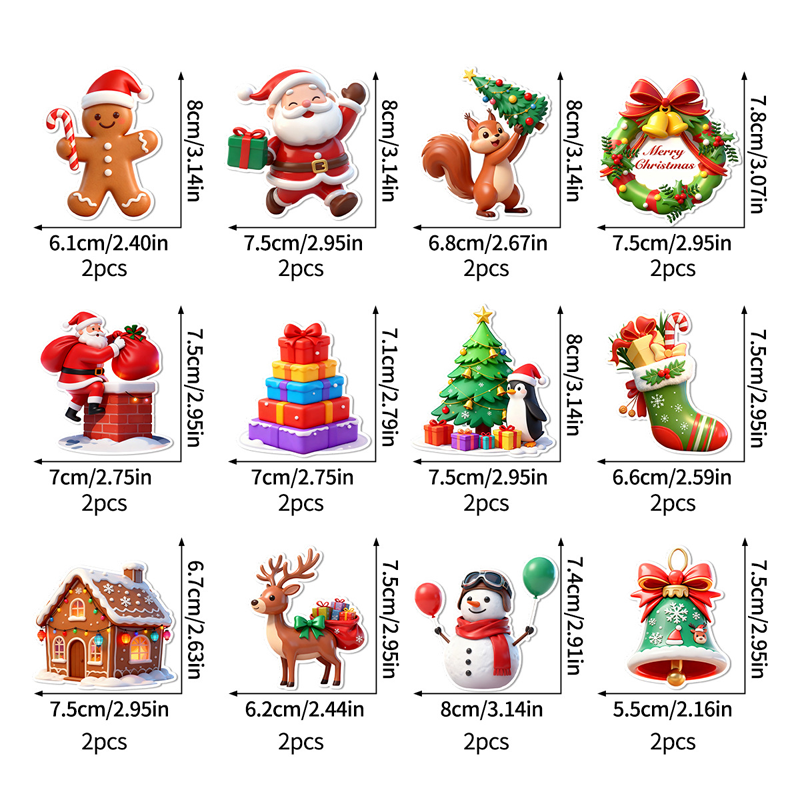 🎄50% OFF NOW! LED Christmas Light-Up Wall Decals, Battery Powered Peel and Stick Glowing Xmas Stickers, Luminous Window Wall Decor, Holiday Party Ornaments & Christmas Gift