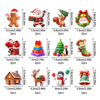 🎄50% OFF NOW! LED Christmas Light-Up Wall Decals, Battery Powered Peel and Stick Glowing Xmas Stickers, Luminous Window Wall Decor, Holiday Party Ornaments & Christmas Gift