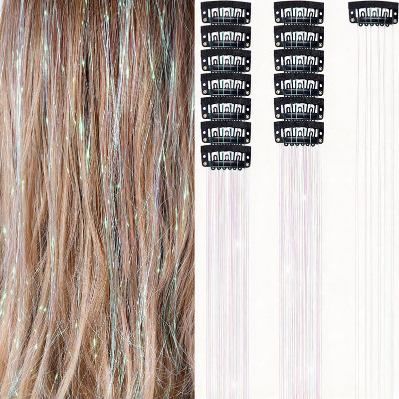 🏆🔥LAST DAY BUY 1 GET 1 FREE💖Sparkle Clip-In Hair Tinsel ✨ | Easy Clip On, No Hair Damage | UK Party Favourite ✅