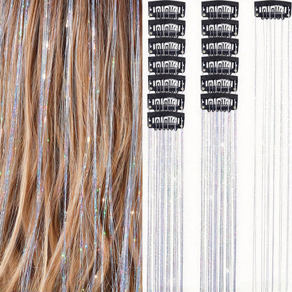 🏆🔥LAST DAY BUY 1 GET 1 FREE💖Sparkle Clip-In Hair Tinsel ✨ | Easy Clip On, No Hair Damage | UK Party Favourite ✅