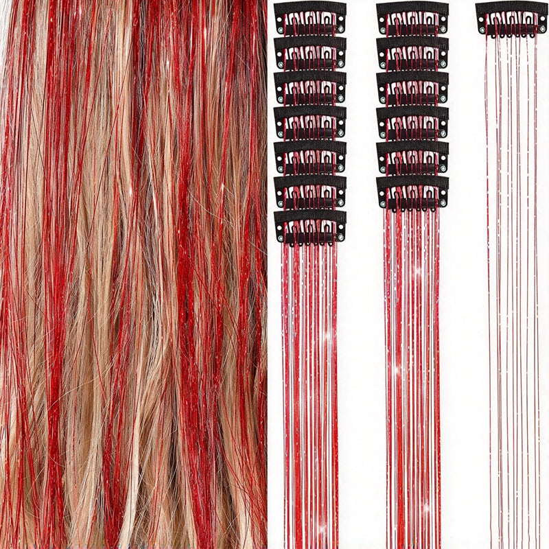 🏆🔥LAST DAY BUY 1 GET 1 FREE💖Sparkle Clip-In Hair Tinsel ✨ | Easy Clip On, No Hair Damage | UK Party Favourite ✅