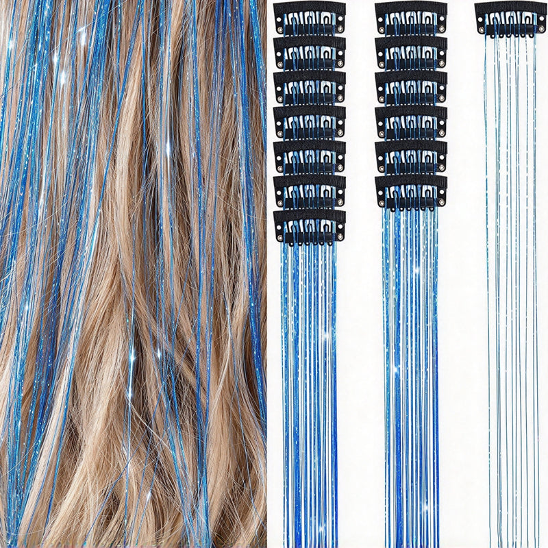 🏆🔥LAST DAY BUY 1 GET 1 FREE💖Sparkle Clip-In Hair Tinsel ✨ | Easy Clip On, No Hair Damage | UK Party Favourite ✅