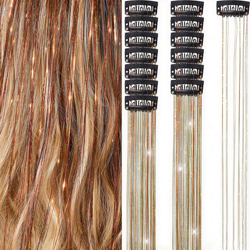 🏆🔥LAST DAY BUY 1 GET 1 FREE💖Sparkle Clip-In Hair Tinsel ✨ | Easy Clip On, No Hair Damage | UK Party Favourite ✅