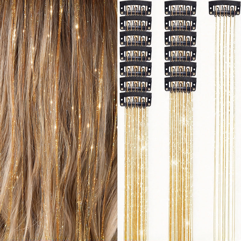 🏆🔥LAST DAY BUY 1 GET 1 FREE💖Sparkle Clip-In Hair Tinsel ✨ | Easy Clip On, No Hair Damage | UK Party Favourite ✅