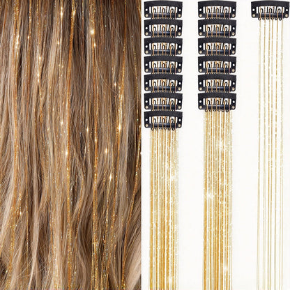 🏆🔥LAST DAY BUY 1 GET 1 FREE💖Sparkle Clip-In Hair Tinsel ✨ | Easy Clip On, No Hair Damage | UK Party Favourite ✅