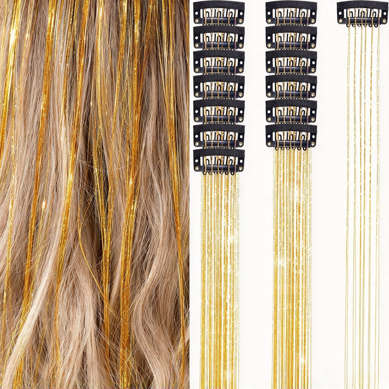 🏆🔥LAST DAY BUY 1 GET 1 FREE💖Sparkle Clip-In Hair Tinsel ✨ | Easy Clip On, No Hair Damage | UK Party Favourite ✅
