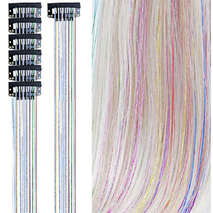 🏆🔥LAST DAY BUY 1 GET 1 FREE💖Sparkle Clip-In Hair Tinsel ✨ | Easy Clip On, No Hair Damage | UK Party Favourite ✅