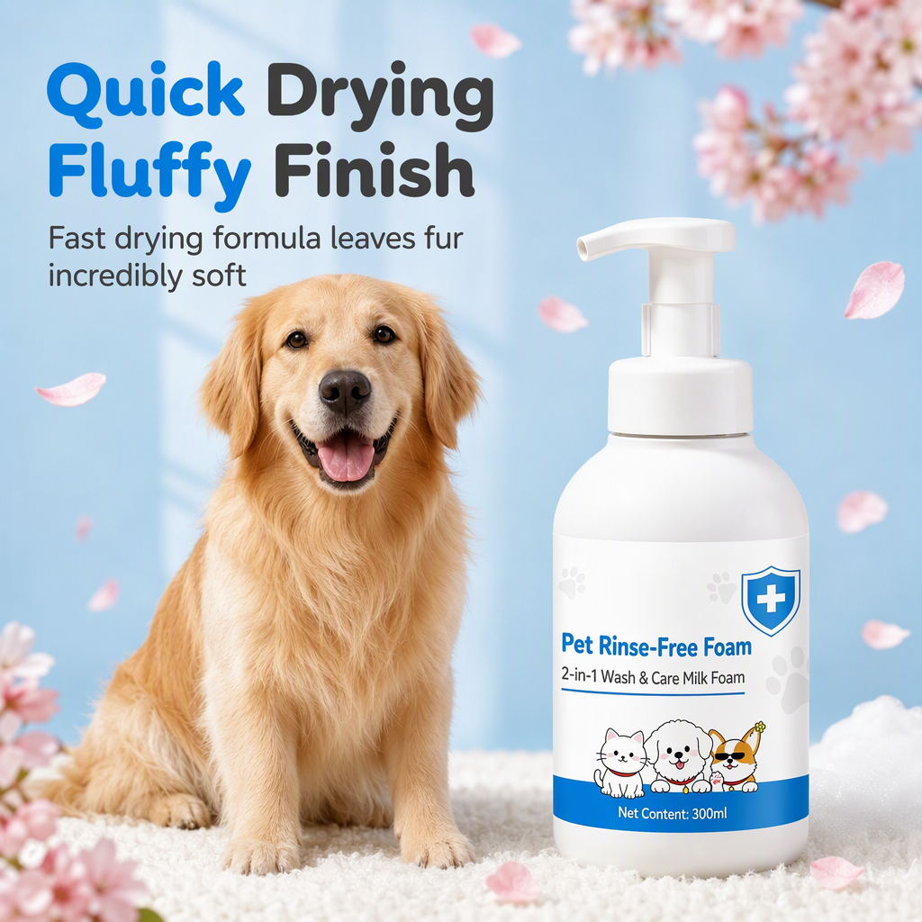 No-Rinse Pet Cleansing Mousse for Dogs and Cats