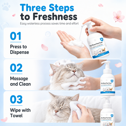 No-Rinse Pet Cleansing Mousse for Dogs and Cats