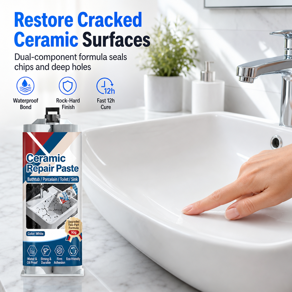 🛁 50% OFF NOW! 🧱 Ceramic Tile Repair Paste – Quick-Drying, Crack & Chip Filler – Waterproof Epoxy for Sinks, Tiles & Marble 🛠️
