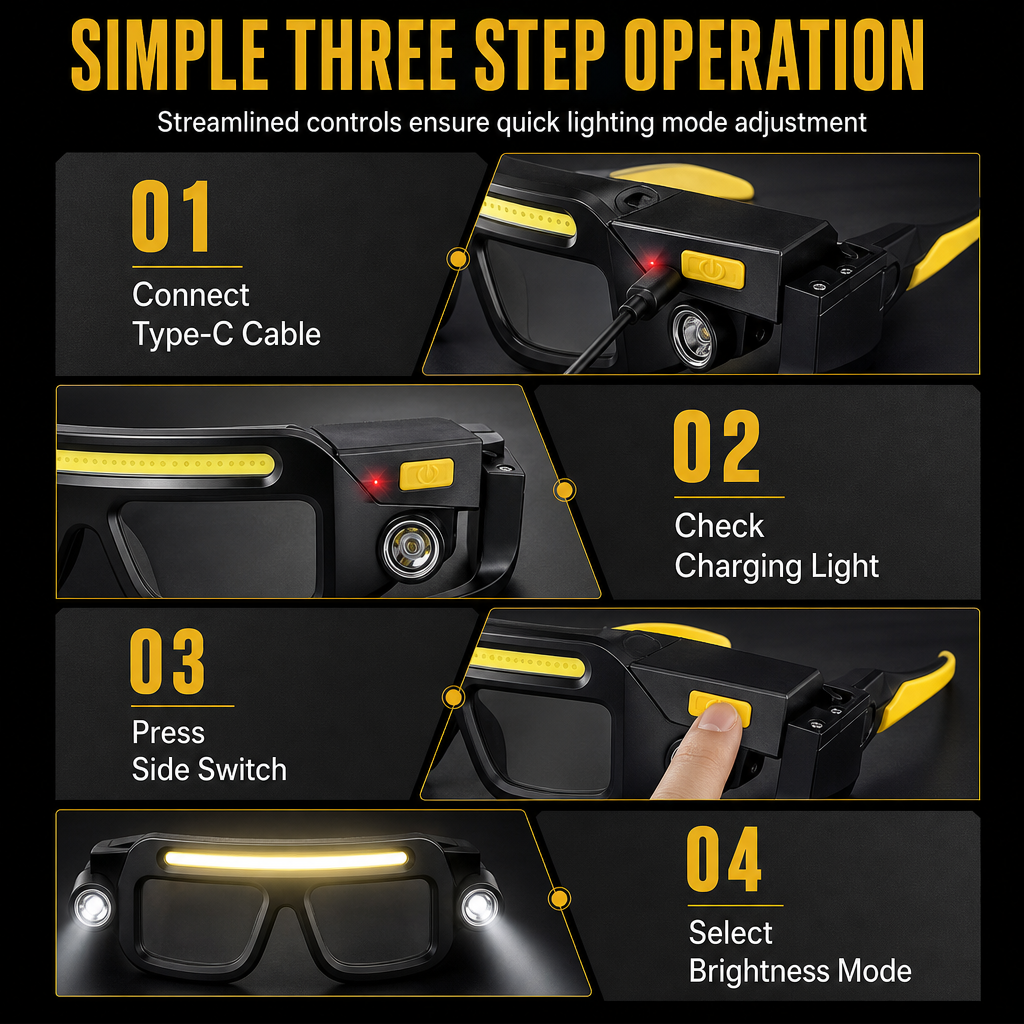 💡 Clip-On Glasses Light | 5 Modes