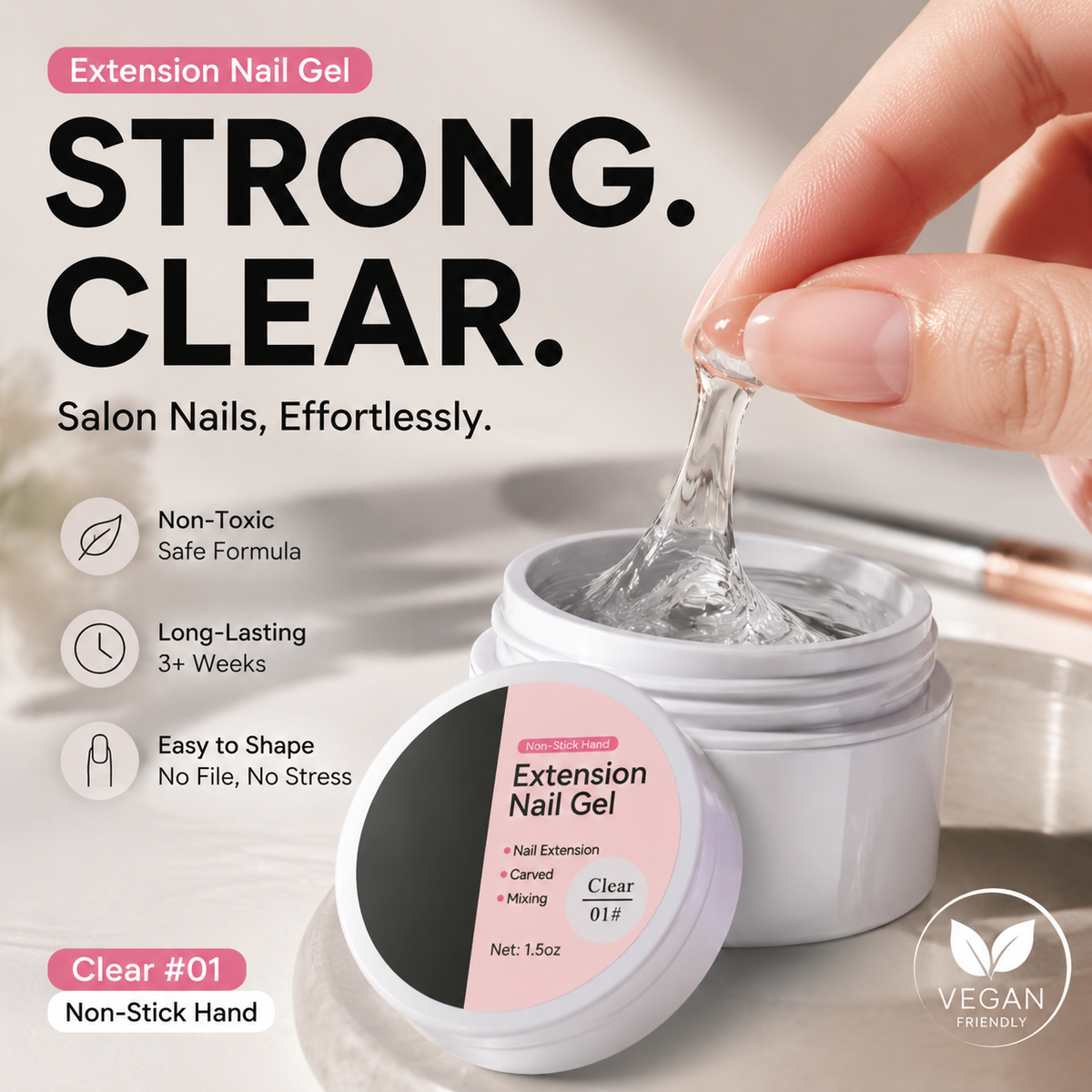 ⏳LIMITED TIME-JUST ￡9.98!!💅 Solid Nail Extension Builder Gel – Non-Flowing Easy Application for Nail Art ✨