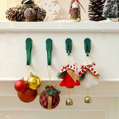 🎄  50% OFF! 🎁 Silicone Christmas Wreath Ties & Traceless Hooks – Reusable, Damage-Free Holiday Decor Hanging Kit ✨