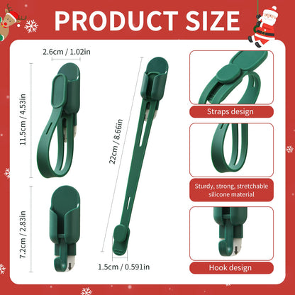 🎄  50% OFF! 🎁 Silicone Christmas Wreath Ties & Traceless Hooks – Reusable, Damage-Free Holiday Decor Hanging Kit ✨