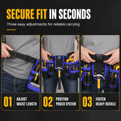 🔧 LIMITED-TIME 50% OFF! 🛠️ Adjustable Tool Waist Bag – Multi-pocket, Magnetic Hardware Holder, Hands-Free ✨
