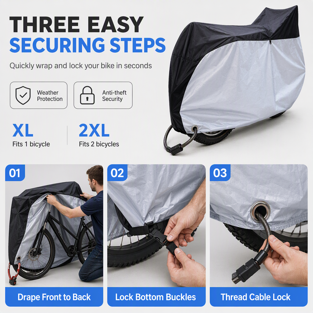 🚲 50% OFF! 🌧️ Waterproof Bike Cover – 190T, dustproof & outdoor protection ✨