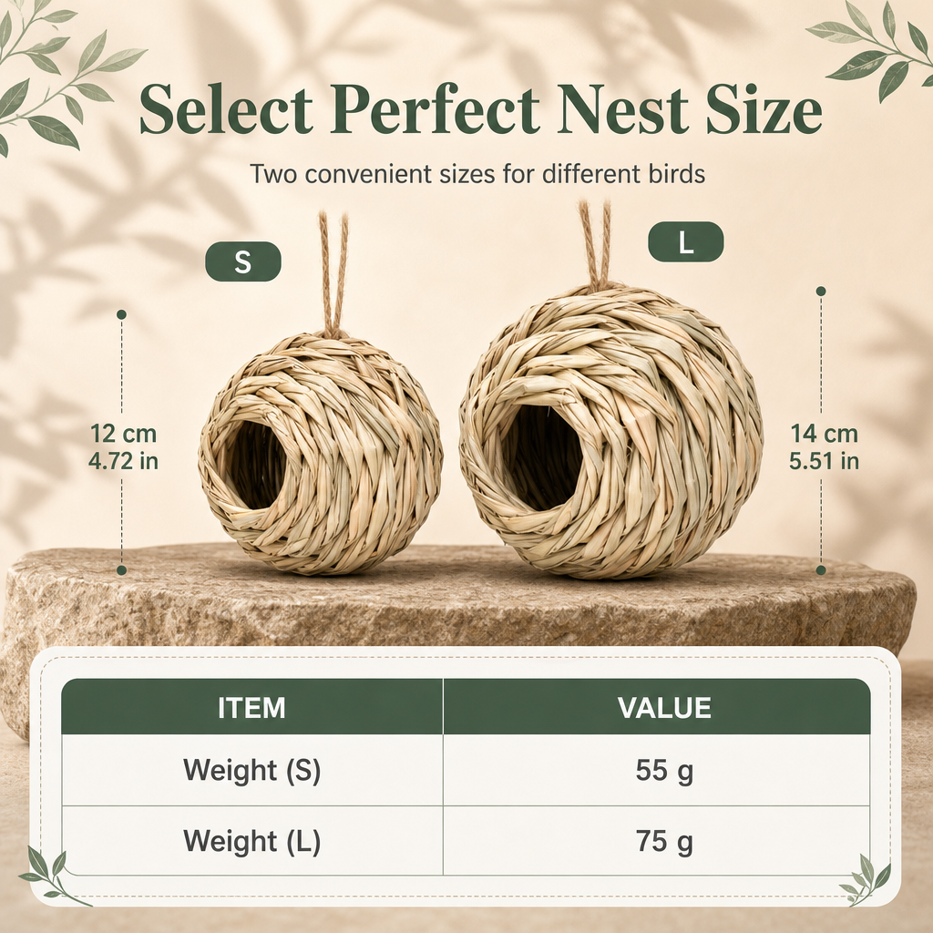 📢📢50% OFF !! ⏰Handwoven Straw Spherical Bird Nest with Round Opening for Outdoor Garden and Yard Decoration