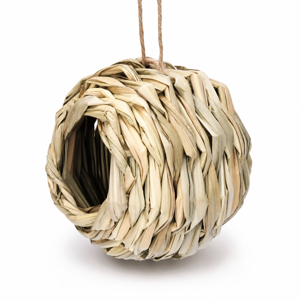 📢📢50% OFF !! ⏰Handwoven Straw Spherical Bird Nest with Round Opening for Outdoor Garden and Yard Decoration