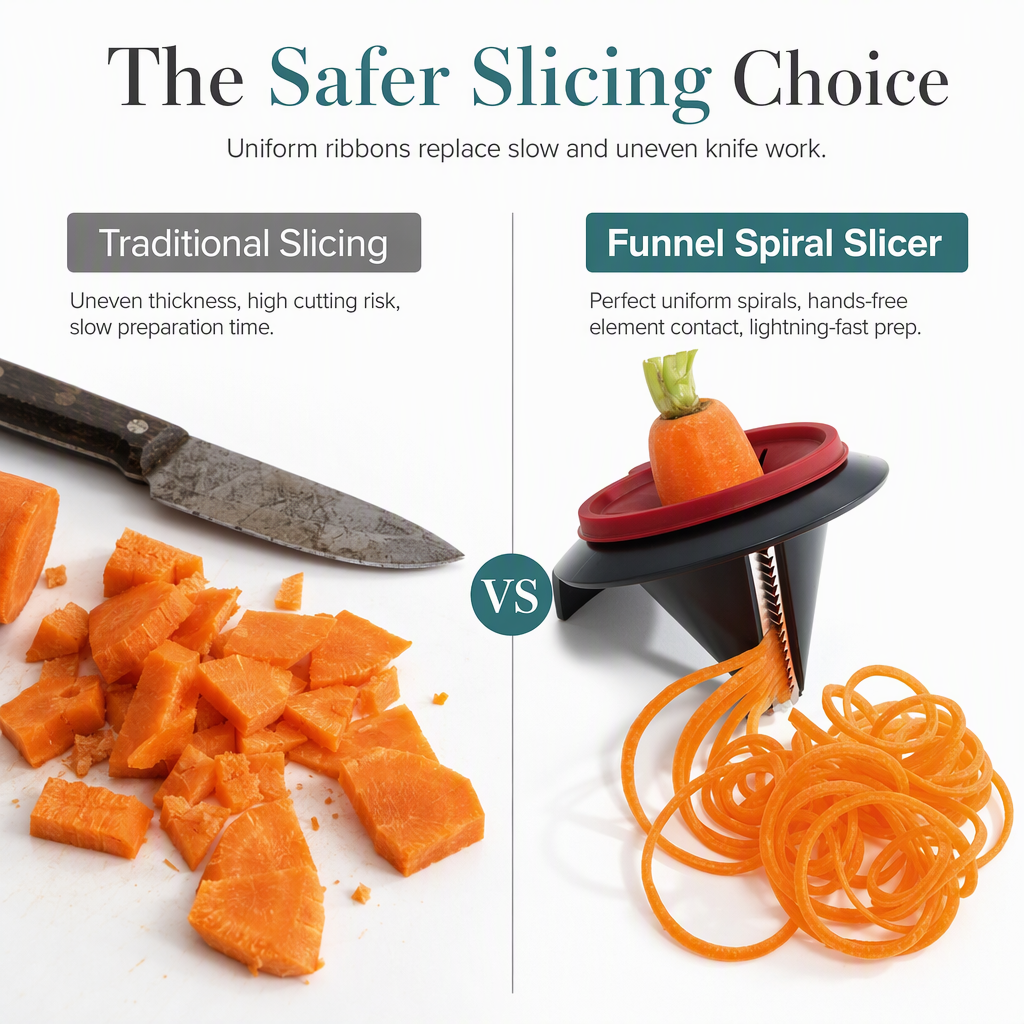 Handheld Spiral Vegetable Slicer and Grater