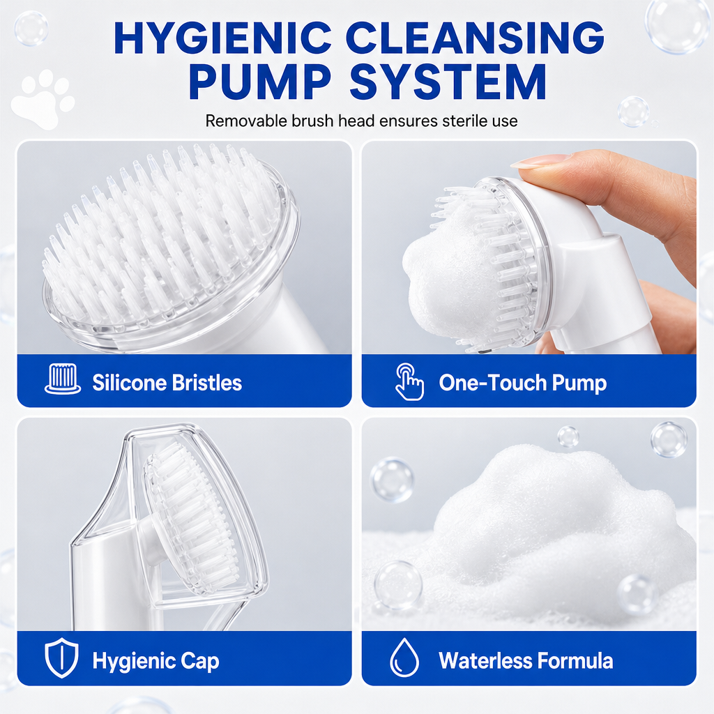 Pet Waterless Cleaning Mousse Foaming Cleanser for Cats and Dogs