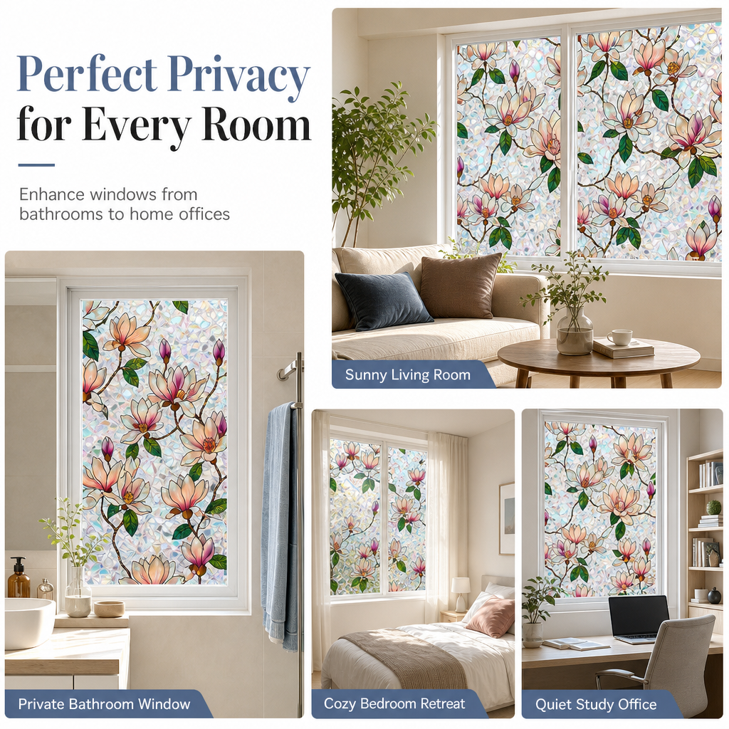 🌈 LIMITED‑TIME 50% OFF! ✨ 3D Rainbow Window Film – Static Cling Privacy Glass Sticker, Glue‑Free DIY Sun Catcher & UV Filter 🪟