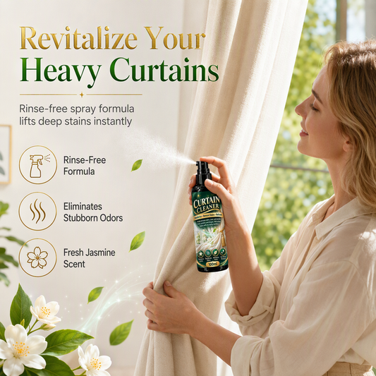 🪟 Fabric Curtain Cleaning Spray – No-Removal Stain & Odor Refresher