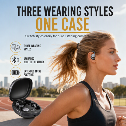 🏆 Hot Sale - 50% OFF 🎧B115 3-in-1 Bluetooth Earphones – 6 Earbuds, Ear Clip & In-Ear, Noise Cancelling
