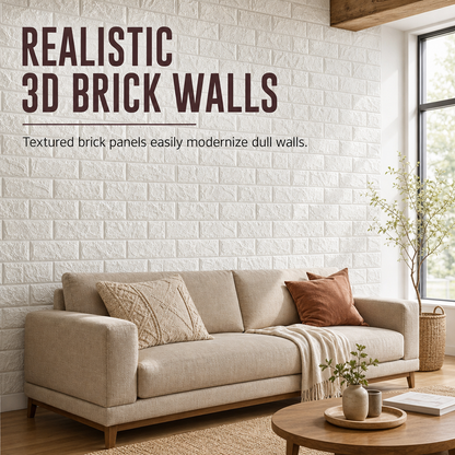 📢📢 50% OFF🏡3D Self-Adhesive Wall Panels – Realistic Brick Design, Waterproof & Cushioned XPE Foam, 16 Colors & 3 Sizes