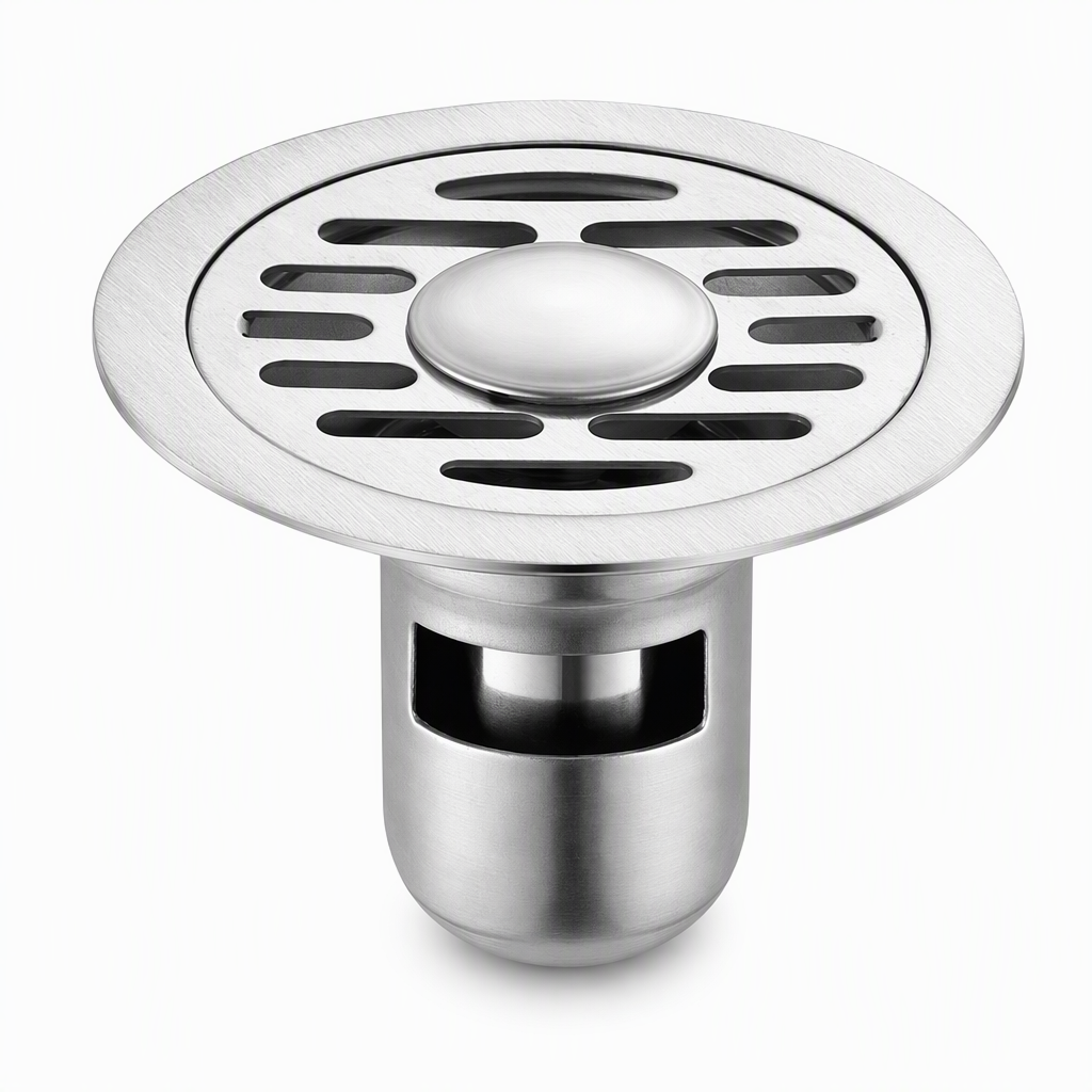 🔥50% OFF LIMITED TIME🔥Brushed Stainless Steel Round Floor Drain with Deodorizing Core for Bathroom and Washing Machine