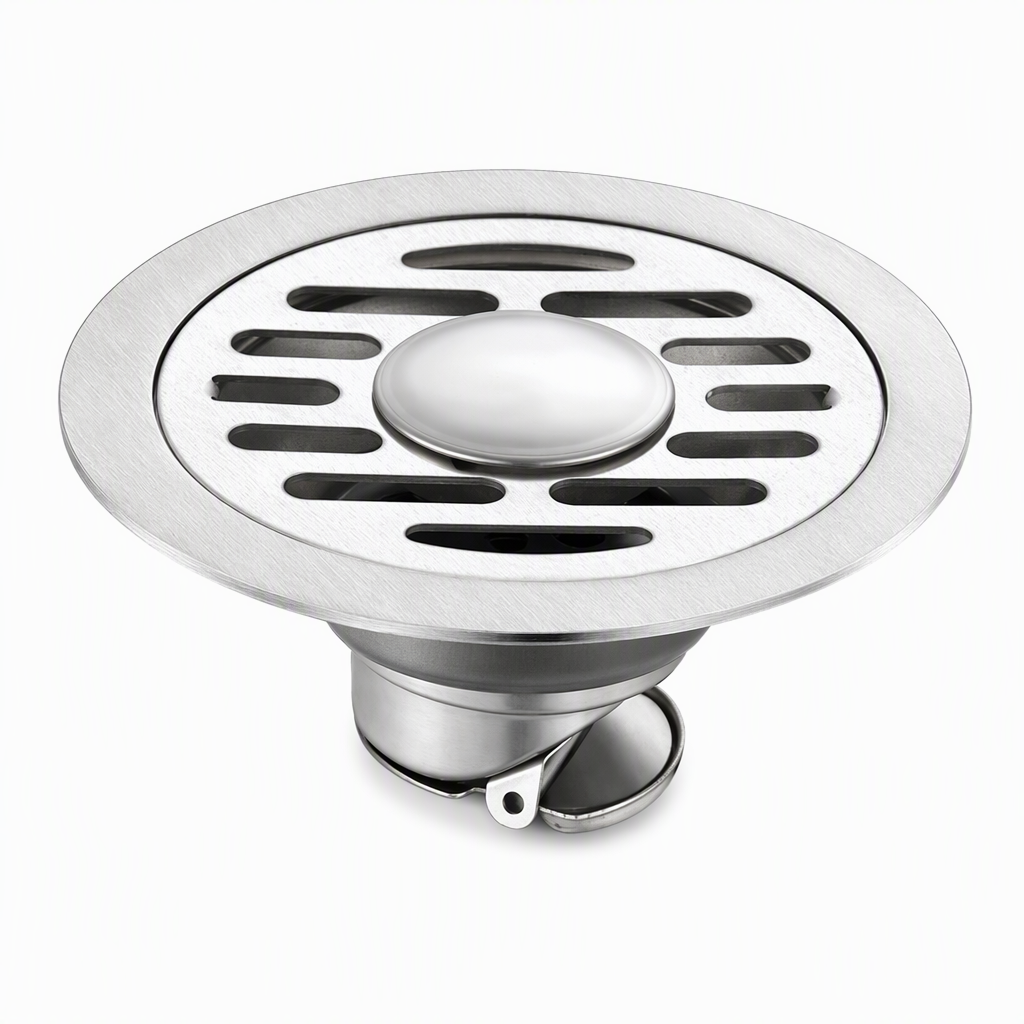 🔥50% OFF LIMITED TIME🔥Brushed Stainless Steel Round Floor Drain with Deodorizing Core for Bathroom and Washing Machine