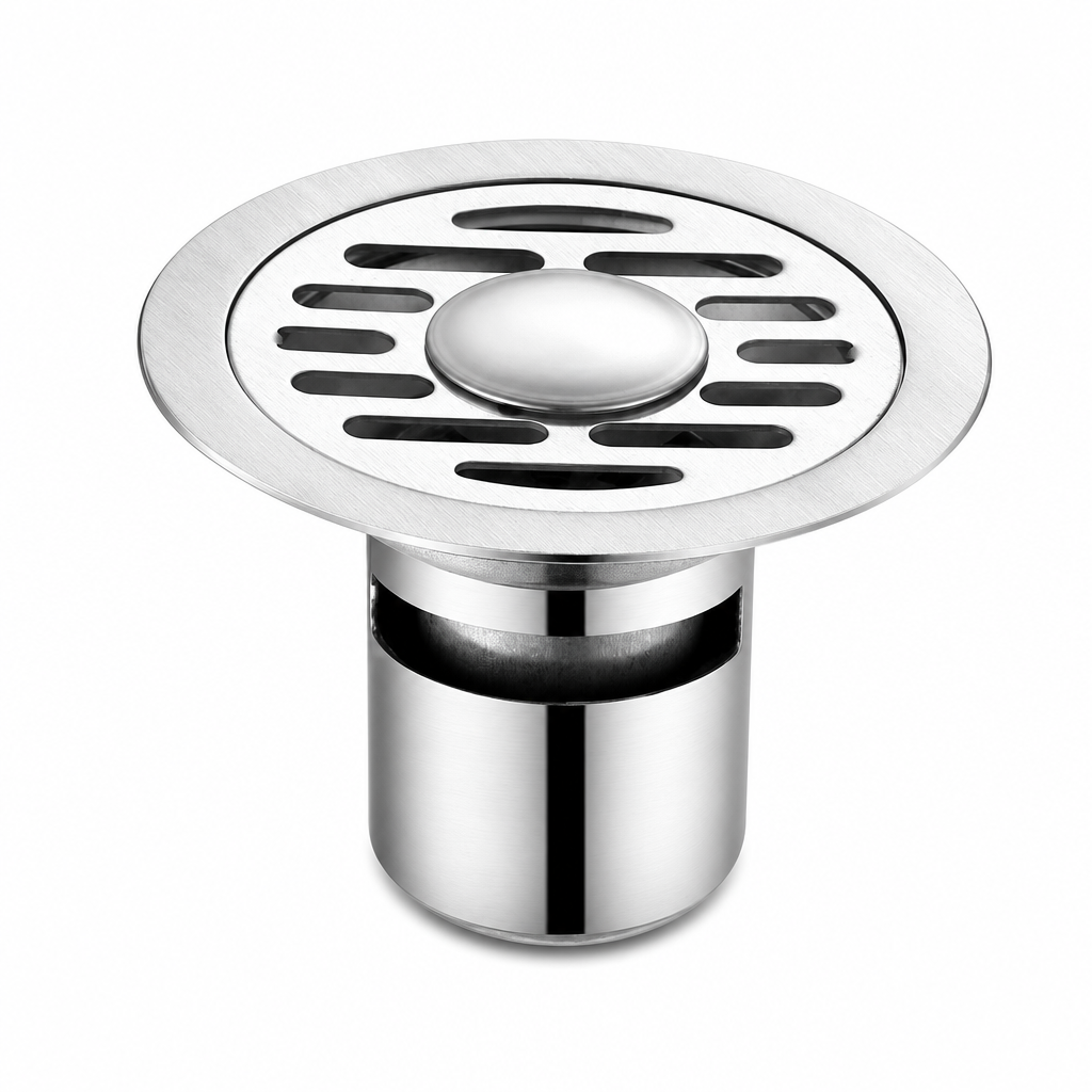 🔥50% OFF LIMITED TIME🔥Brushed Stainless Steel Round Floor Drain with Deodorizing Core for Bathroom and Washing Machine