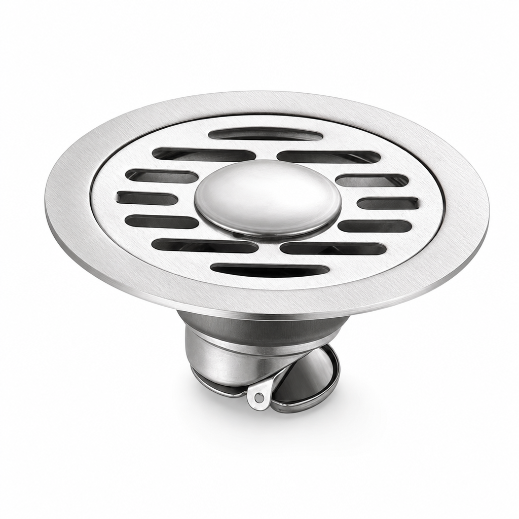 🔥50% OFF LIMITED TIME🔥Brushed Stainless Steel Round Floor Drain with Deodorizing Core for Bathroom and Washing Machine