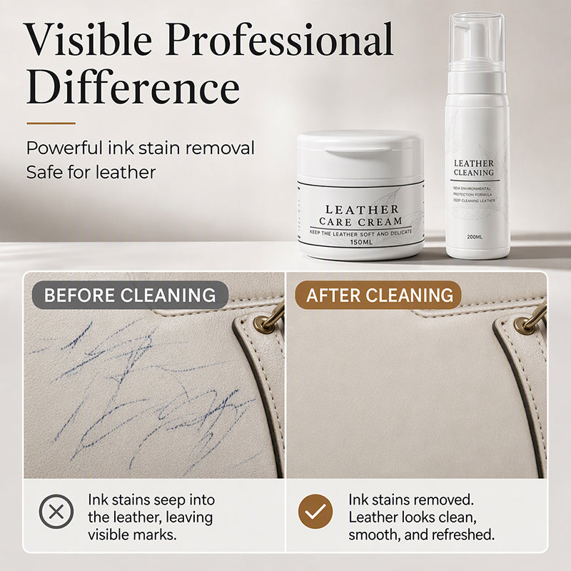 ⏳Limited-time 50% off⏰Professional Luxury Leather Cleaner and Nourishing Care Cream Set👜✨