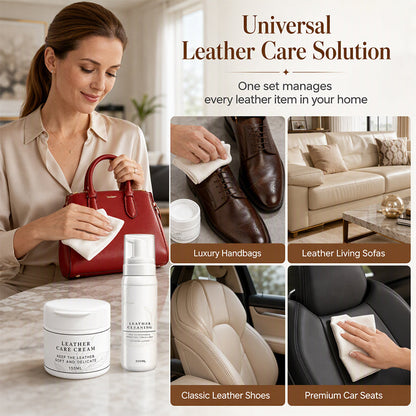 ⏳Limited-time 50% off⏰Professional Luxury Leather Cleaner and Nourishing Care Cream Set👜✨