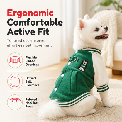 🐶 Plush Dog Jacket with Built-In Leash Rings – Cozy Pet Outerwear