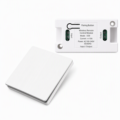 💡50% OFF NOW! Wireless Self-Adhesive Light Switch Kit – No Wiring Remote Wall Switch with Receiver, Stick Anywhere RF Light Control for Home Lighting