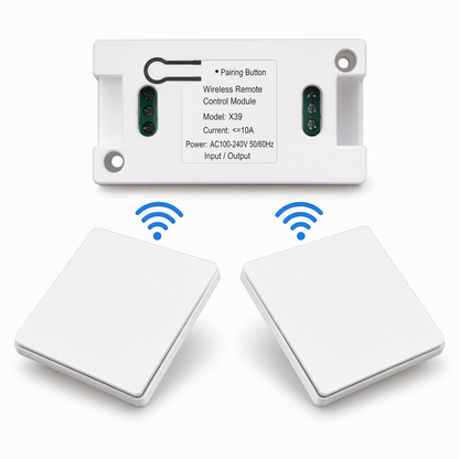 💡50% OFF NOW! Wireless Self-Adhesive Light Switch Kit – No Wiring Remote Wall Switch with Receiver, Stick Anywhere RF Light Control for Home Lighting