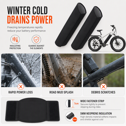 Electric Bike Lithium Battery Cover Neoprene Waterproof Dustproof and Cold Protection Protective Sleeve for E-Bike Frame