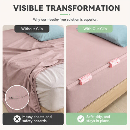 Keep Sheets Tight Instantly! No-Needle Bedsheet Clips