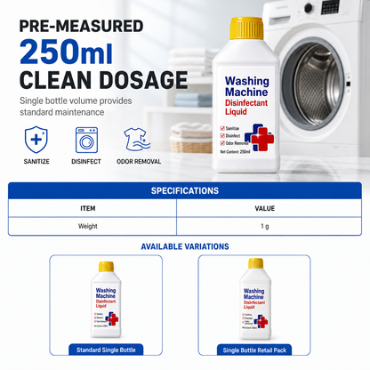 Washing Machine Cleaner and Disinfectant Liquid for Front and Top Load Washers Odor Eliminating and Sanitizing Solution