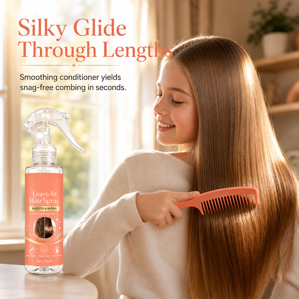 ✨ Leave-In Detangling Hair Spray – Frizz Control & Smooth Shine | 100ml