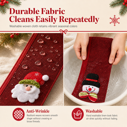 🎅Christmas Burlap Refrigerator Door Handle Covers Holiday Kitchen Appliance Protectors for Microwave and Fridge