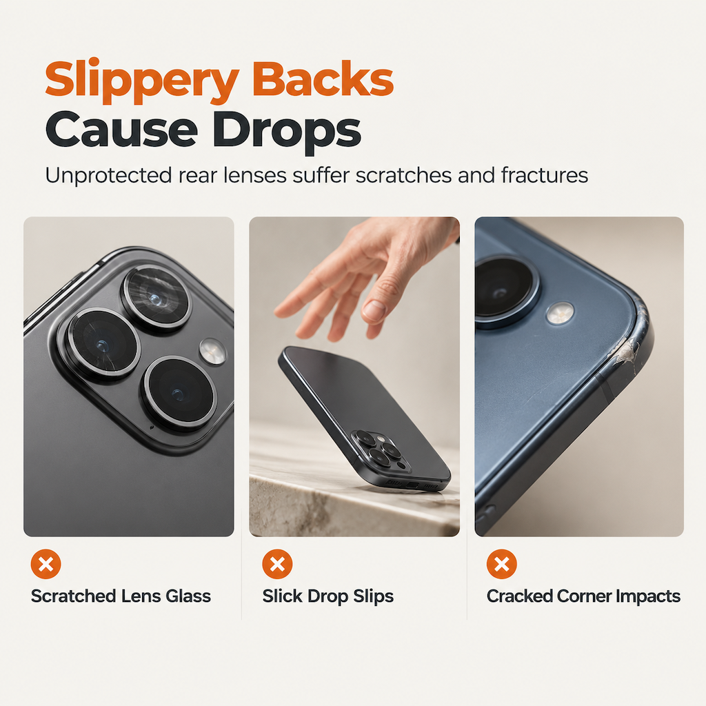 Two-in-One Shockproof Jelly Phone Case with Large Window and Integrated Lens Protector