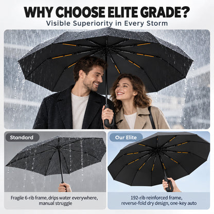 High-End Reinforced Automatic Folding Umbrella for Sun and Rain