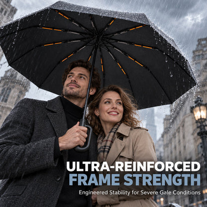 High-End Reinforced Automatic Folding Umbrella for Sun and Rain