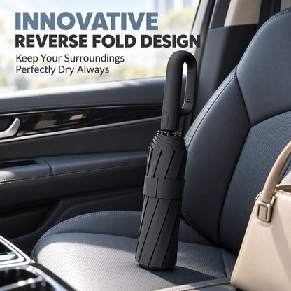 High-End Reinforced Automatic Folding Umbrella for Sun and Rain